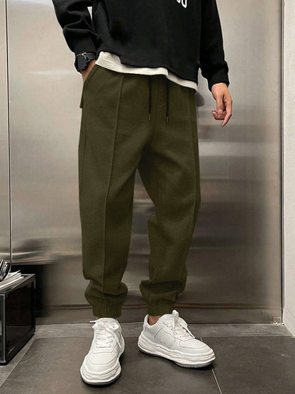 Thickened Ankle-Tied Drawstring Leisure Sweatpants