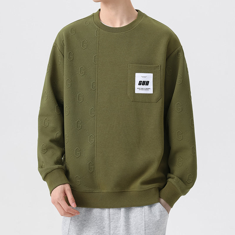 Trendy Korean-Style Oversized Men's Round Neck Pullover