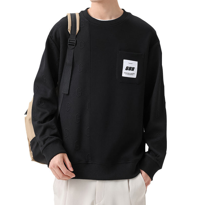 Trendy Korean-Style Oversized Men's Round Neck Pullover