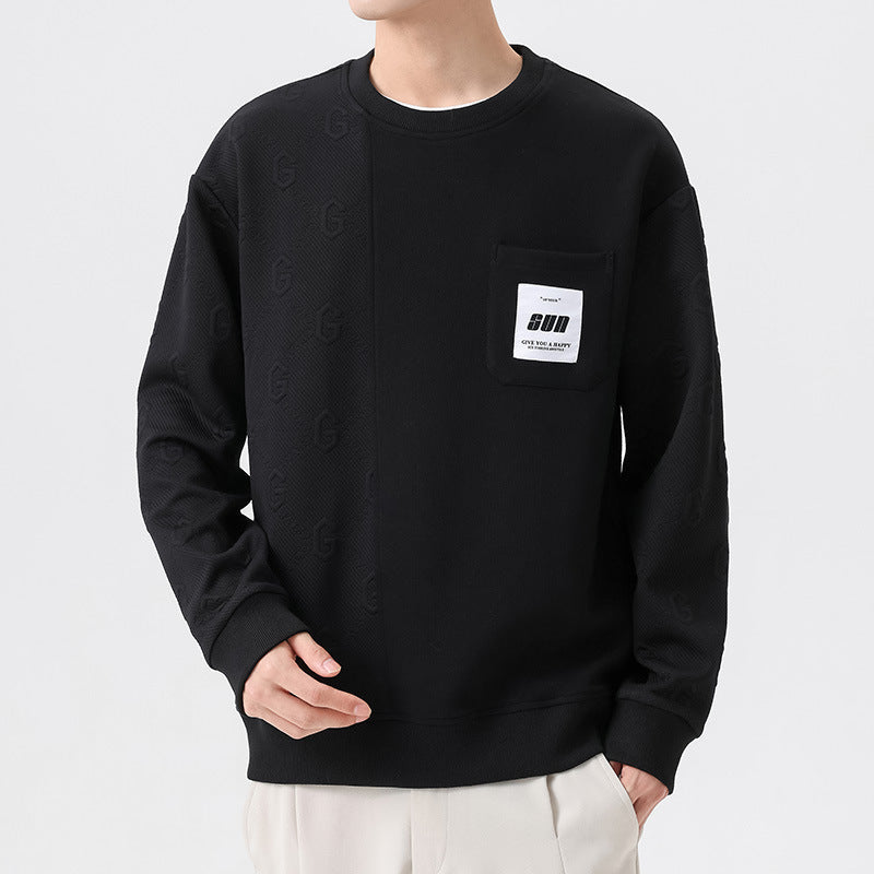 Trendy Korean-Style Oversized Men's Round Neck Pullover