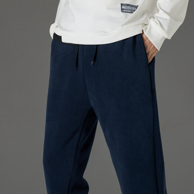 Winter Fleece-Lined Ankle-Tied Sweatpants for Men