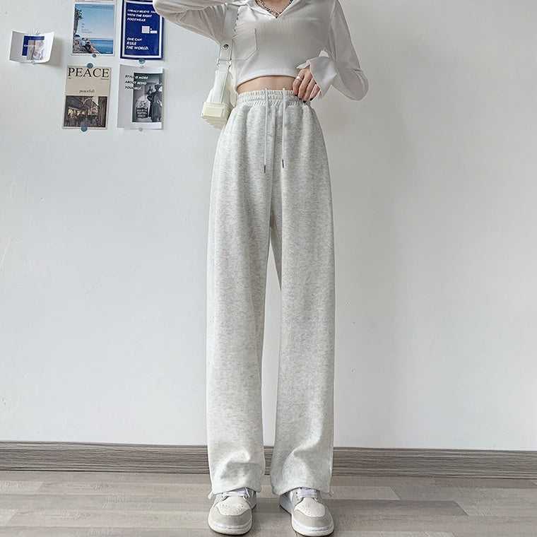 Straight Wide-Leg Knitted Track Sweatpants