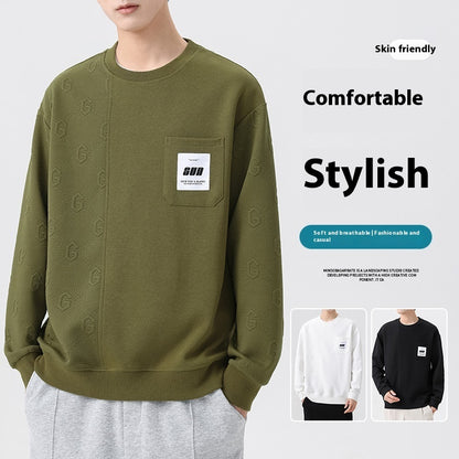 Trendy Korean-Style Oversized Men's Round Neck Pullover