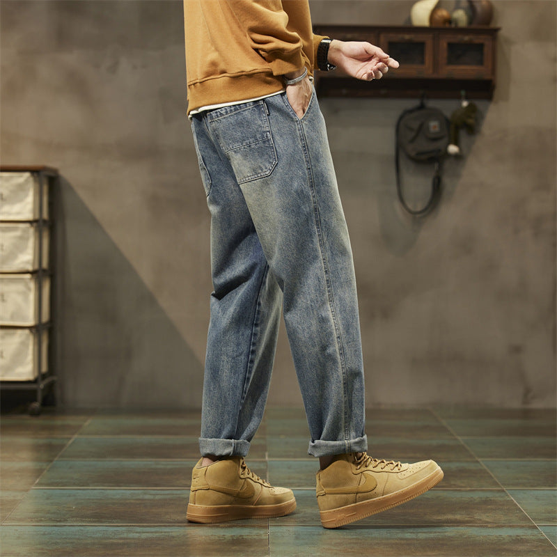 Retro Men's Straight Loose Denim Pants