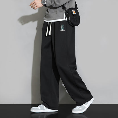 Straight Casual Sweatpants - Loose Wide-Leg Sports Trousers