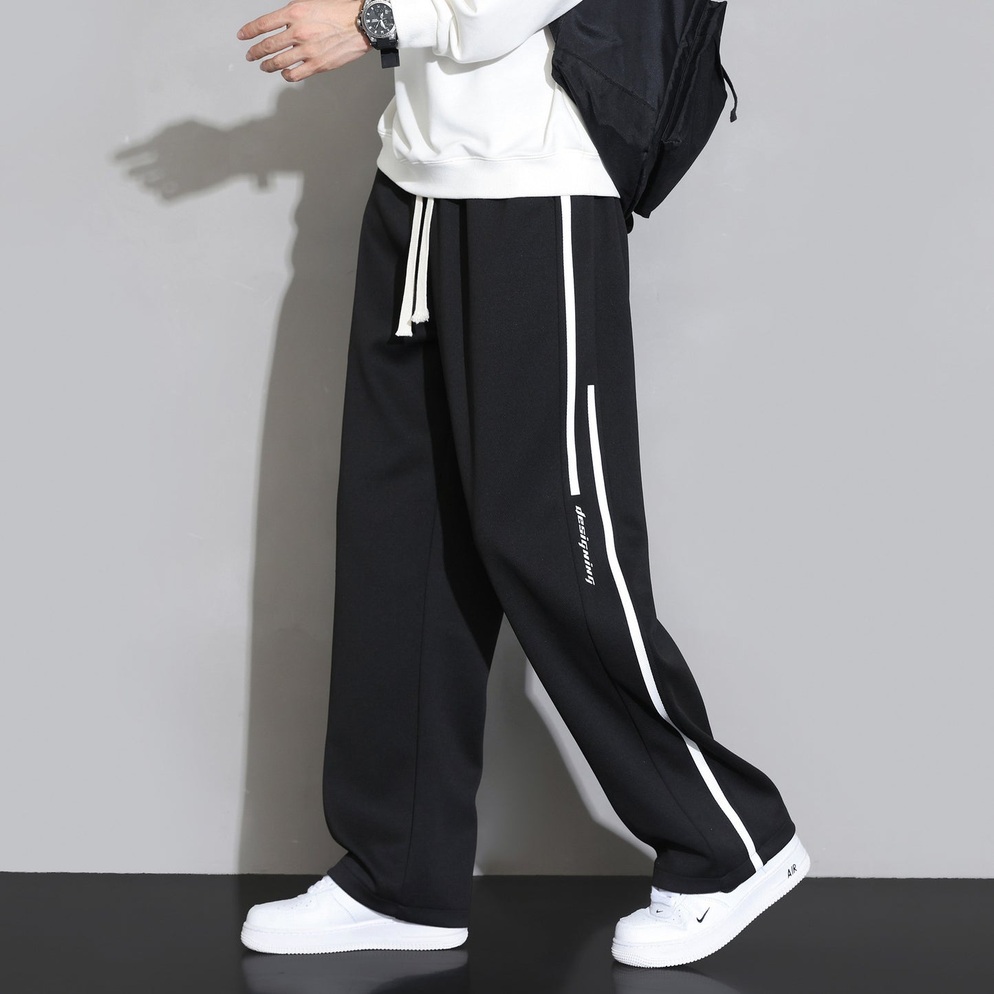 Straight Casual Sweatpants - Loose Wide-Leg Sports Trousers