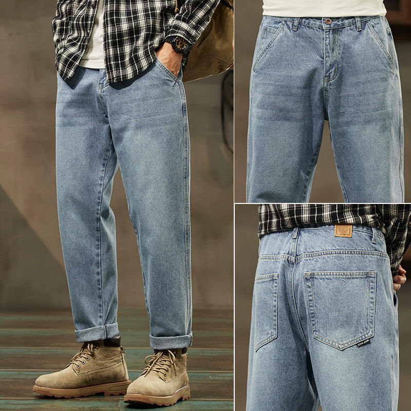 Retro Men's Straight Loose Denim Pants