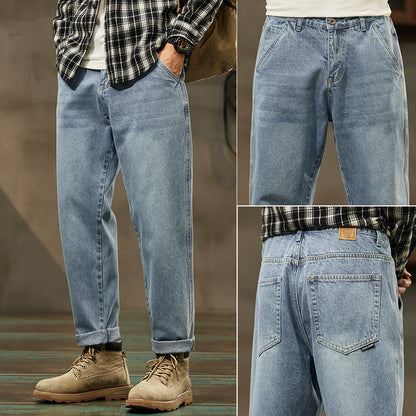 Retro Men's Straight Loose Denim Pants