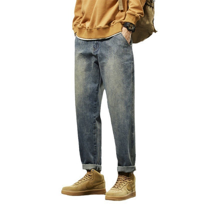 Retro Men's Straight Loose Denim Pants