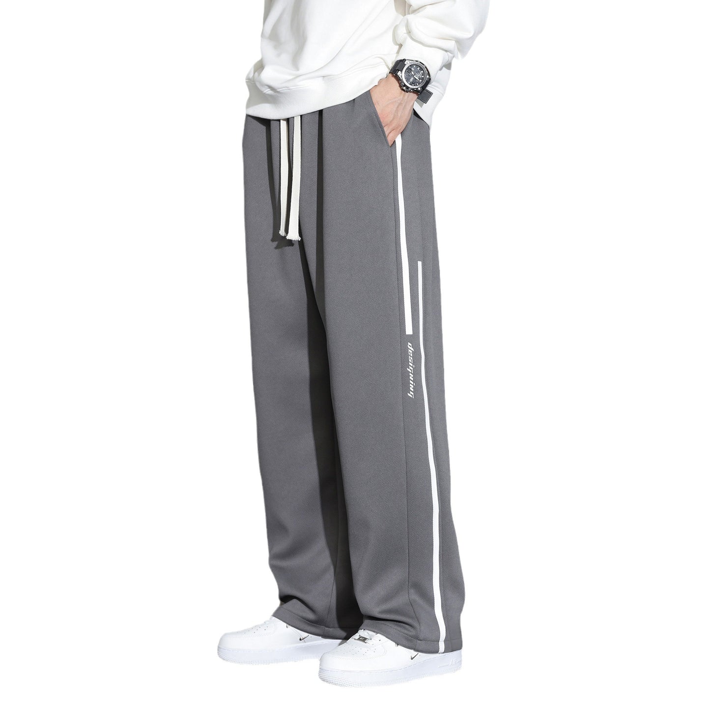 Straight Casual Sweatpants - Loose Wide-Leg Sports Trousers