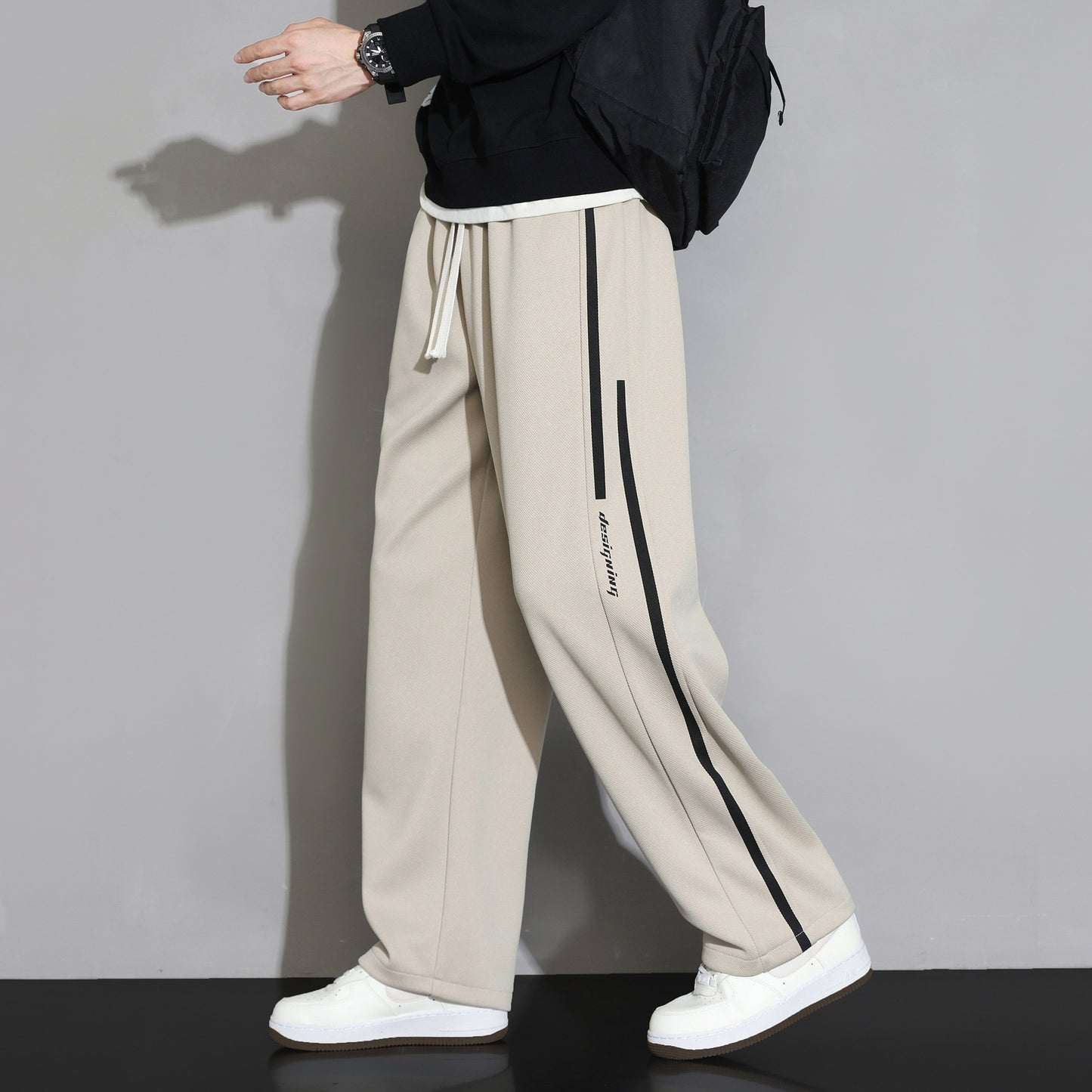 Straight Casual Sweatpants - Loose Wide-Leg Sports Trousers