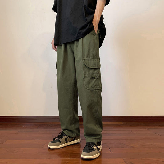 Japanese-Inspired Army Green Overalls for Men