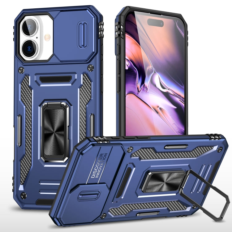 Armor PC + TPU Camera Shield Phone Case, For iPhone 16 Pro Max, For iPhone 16 Pro, For iPhone 16 Plus, For iPhone 16