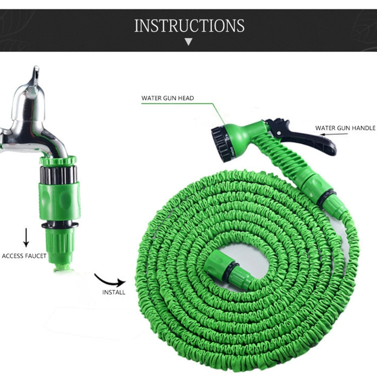 15-45m Telescopic Pipe Expandable Magic Flexible Garden Watering Hose with Spray Gun Set, 15-45m