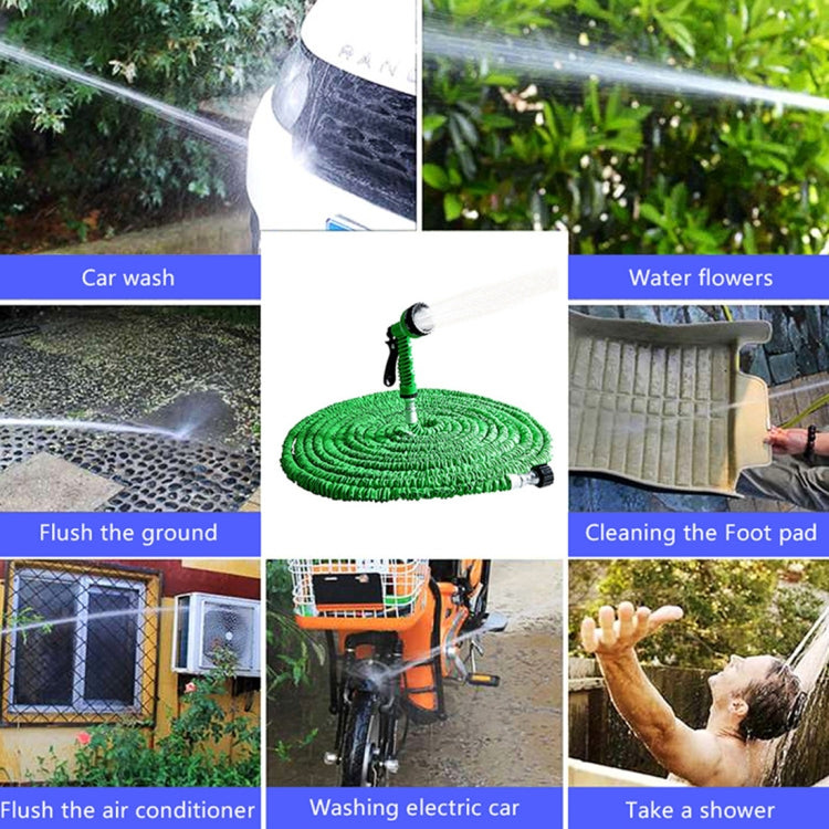 15-45m Telescopic Pipe Expandable Magic Flexible Garden Watering Hose with Spray Gun Set, 15-45m