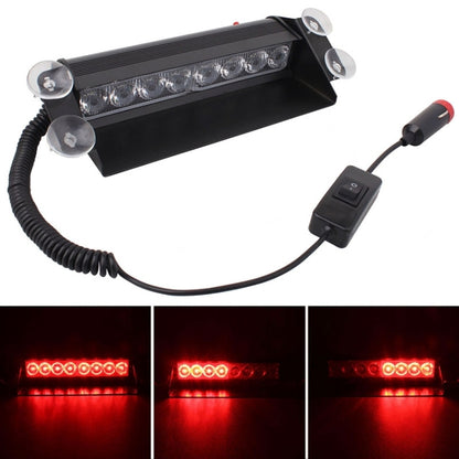 8W 800LM 8-LED 3-Modes Adjustable Angle Car Strobe Flash Dash Emergency Light Warning Lamp with Suckers, DC 12V, Blue, Red, White, Yellow, White + Red, White + Yellow, Red + Blue