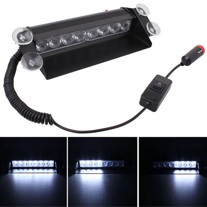 8W 800LM 8-LED 3-Modes Adjustable Angle Car Strobe Flash Dash Emergency Light Warning Lamp with Suckers, DC 12V, Blue, Red, White, Yellow, White + Red, White + Yellow, Red + Blue