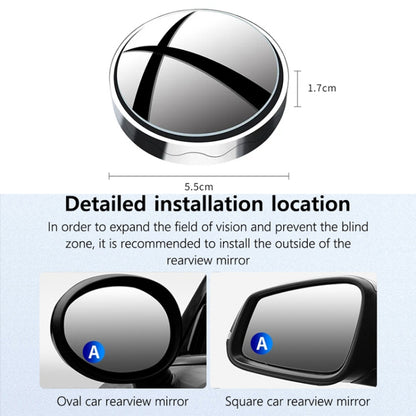 1pair Reversing Mirror Small Round Mirror HD Large View Suction Cup Blind Spot Mirror, Size: 5.5x1.7cm(Black), Size: 5.5x1.7cm(White), Size: 5.5x1.7cm(Silver)