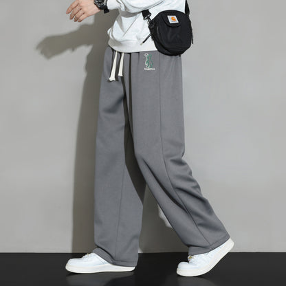 Straight Casual Sweatpants - Loose Wide-Leg Sports Trousers