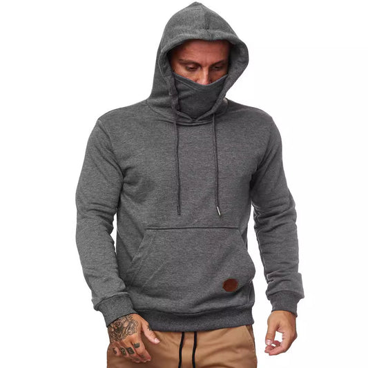 Autumn Sports Men’s Solid Color Pullover Sweater