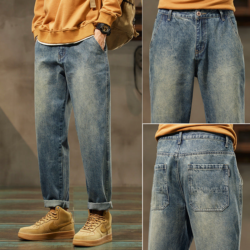 Retro Men's Straight Loose Denim Pants