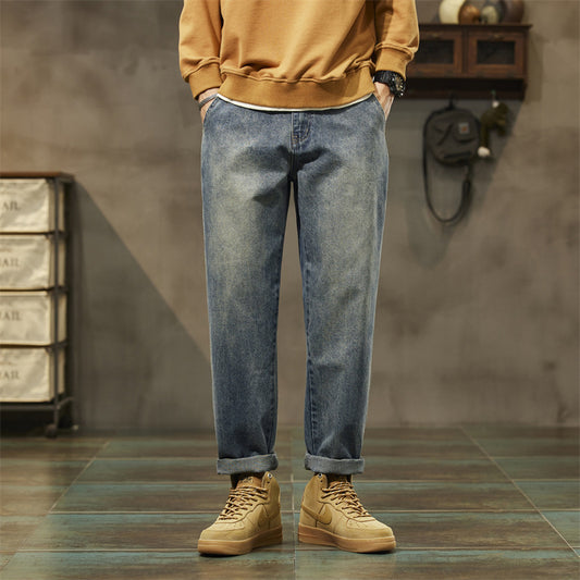 Retro Men's Straight Loose Denim Pants