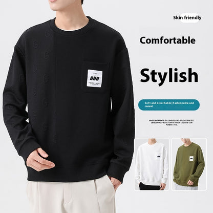 Trendy Korean-Style Oversized Men's Round Neck Pullover